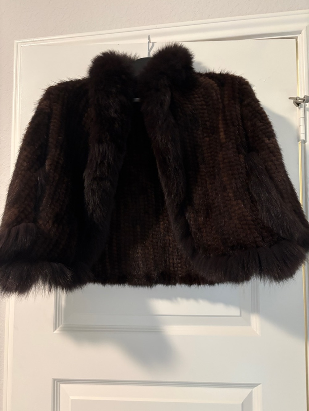 Dark Brown Mink Fur Cropped Jacket